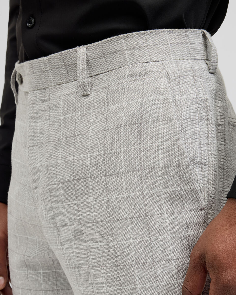 Windowpane Check Tailored Pant, Grey, hi-res